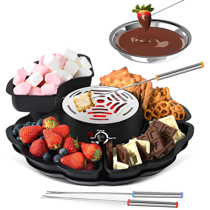 Elektrischer S'mores-Maker – 2-in-1, 280W, 4 Röstgabeln, flammenlos, für Event & Gastronomie