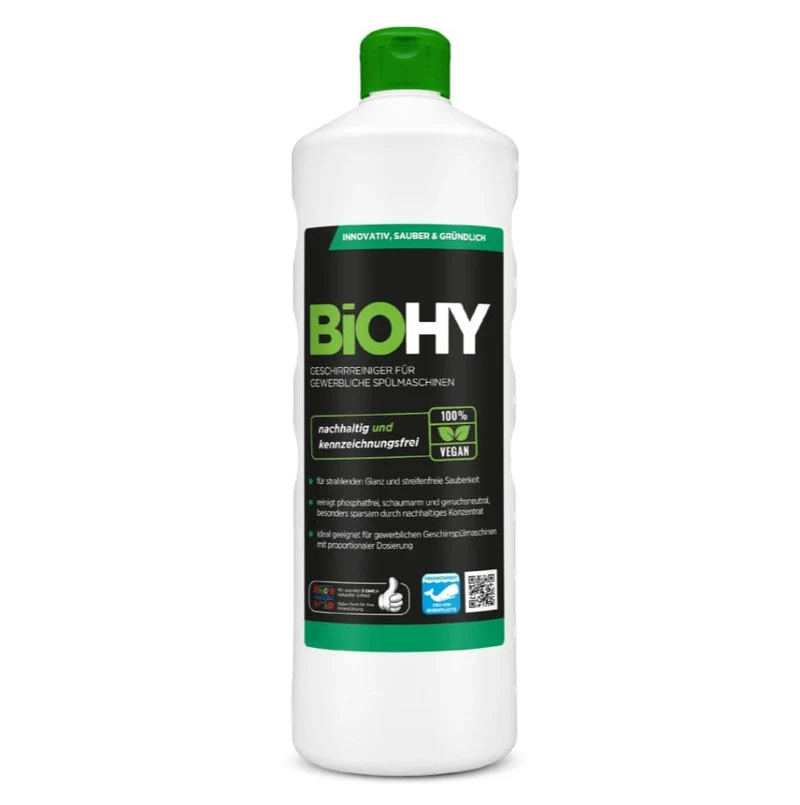 BiOHY Geschirrreiniger – 1L Konzentrat, vegan, biologisch abbaubar, für Spülmaschinen & Gastronomie