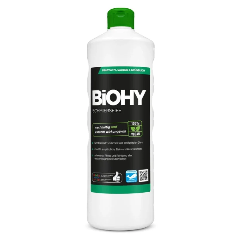 BiOHY Schmierseife – 1L, vegan, mikroplastikfrei, für Stein, Keramik & professionelle Reinigung