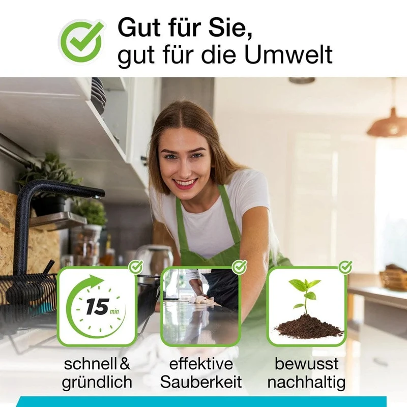 BiOHY Universalreiniger Tabs – 3 Stk., mikroplastikfrei, vorportioniert, für alle glatten Oberflächen