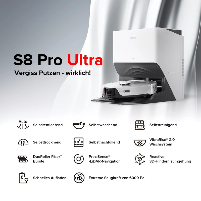 Roborock S8 Pro Ultra Saugroboter mit RockDock® Ultra