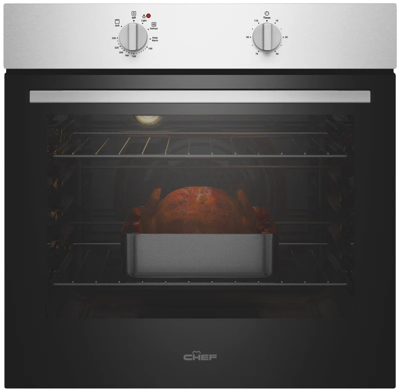 Chef 60cm Electric Oven Stainless Steel with 10amp Plug