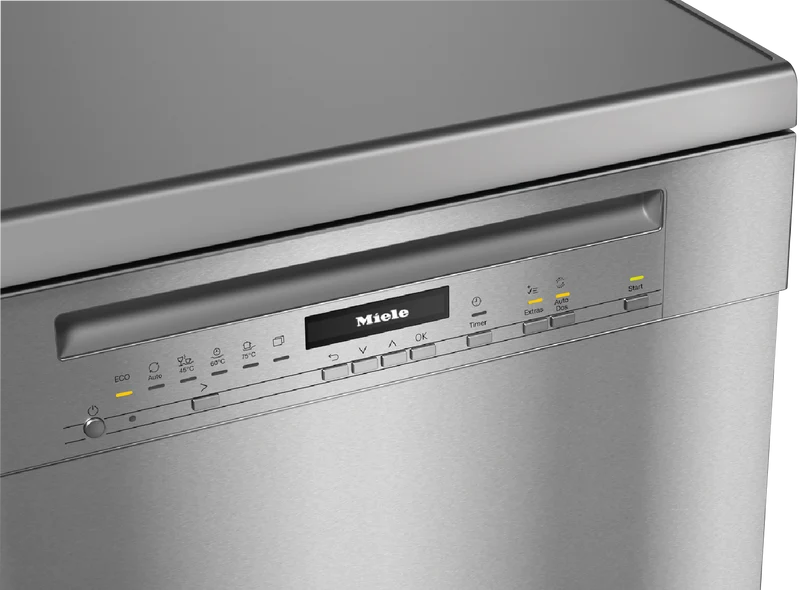 Miele 60cm Freestanding Dishwasher with AutoOpen Drying and Automatic Dispensing PowerDisk CleanSteel