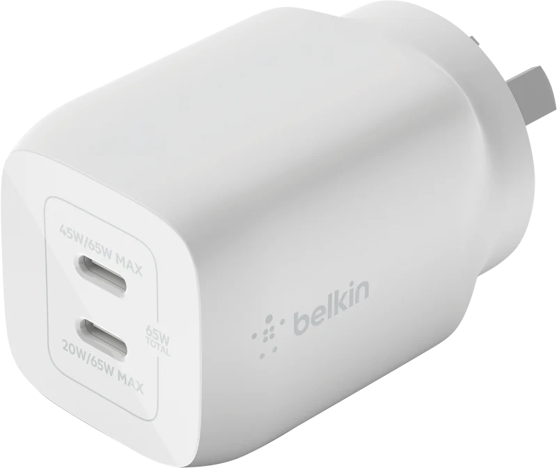 Belkin Dual USB-C GaN Wall Charger with PPS 65W