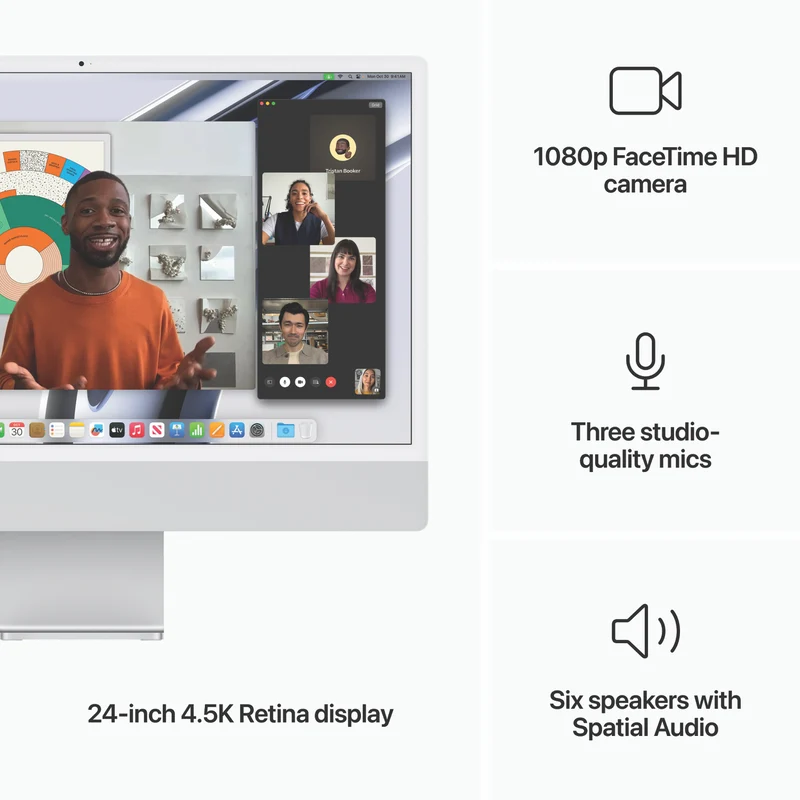 Apple iMac 24" Retina 4.5K Display with M3 chip 8-core GPU 256GB Silver