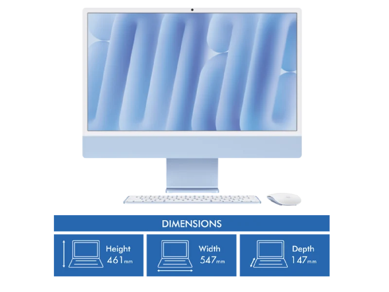Apple iMac 24" Retina 4.5K Display with M4 chip 10-core GPU 24GB 512GB - Blue
