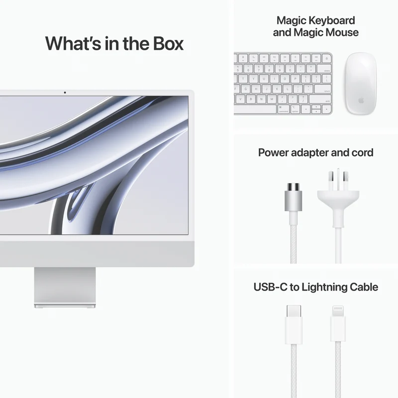 Apple iMac 24" Retina 4.5K Display with M3 chip 10-core GPU 256GB Silver