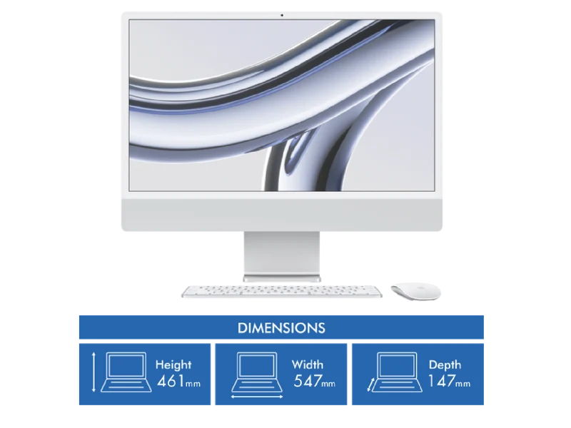 Apple iMac 24" Retina 4.5K Display with M3 chip 10-core GPU 512GB Silver