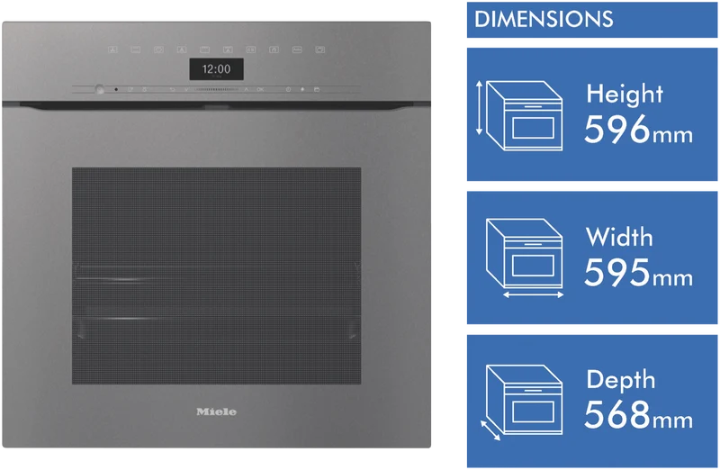Miele 60cm Handleless Pyrolytic Oven with Rapid Cooling and Crisp Function Graphite Grey