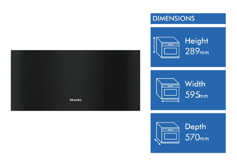 Miele 29cm Gourmet Warming Drawer Obsidian Black