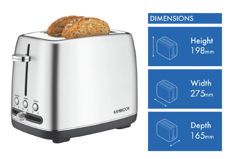Kambrook 2 Slice Stainless Steel Toaster