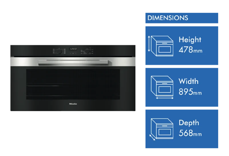 Miele 90cm Built-In Oven with Rapid Heat-Up CleanSteel
