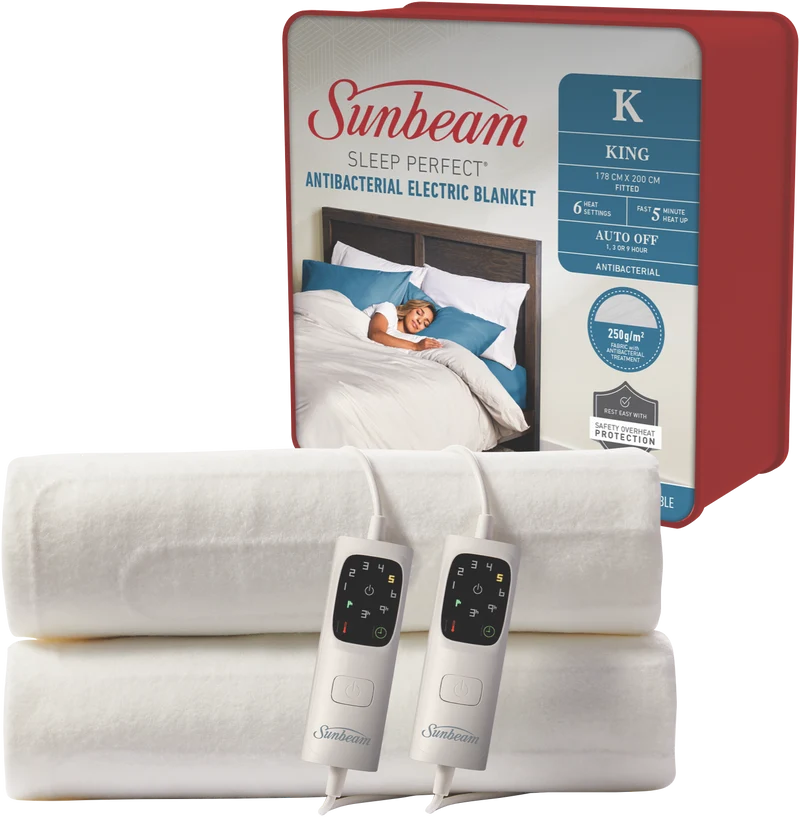 Sunbeam Sleep Perfect Fitted Antibacterial Electric Blanket King