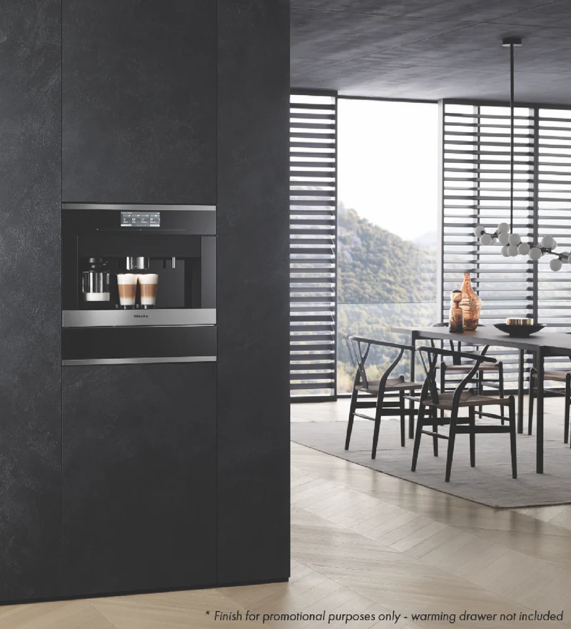 Miele 45cm Built-In Coffee Machine with AutoDescale and 3 Bean Containers CleanSteel
