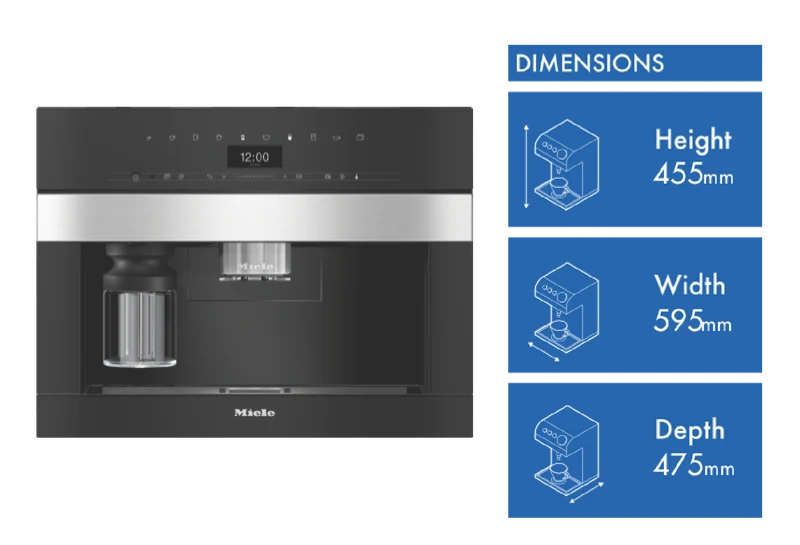 Miele 45cm Built-In Coffee Machine with 2 Bean Containers CleanSteel