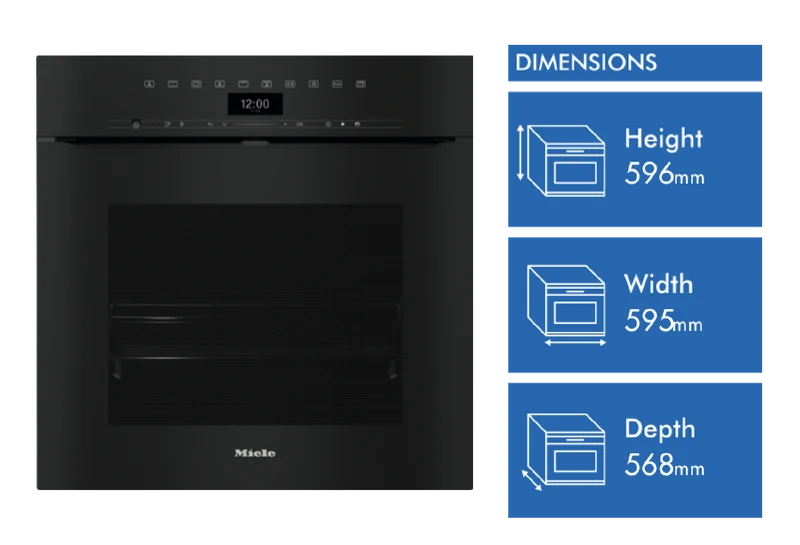 Miele 60cm Handleless Pyrolytic Oven with Rapid Cooling and Crisp Function Obsidian Black