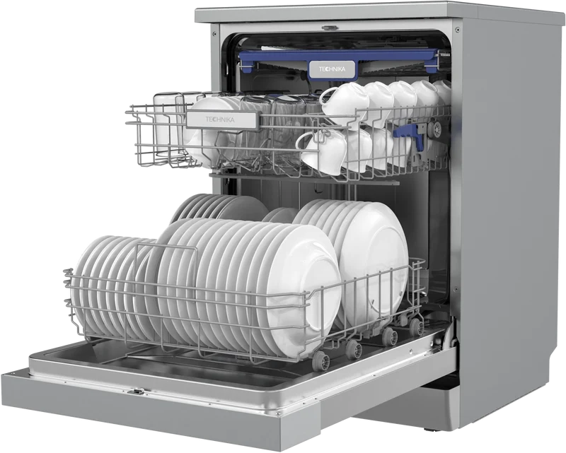 Technika 60cm Freestanding Dishwasher, 14 Place Settings, 9 Programs, Stainless Steel