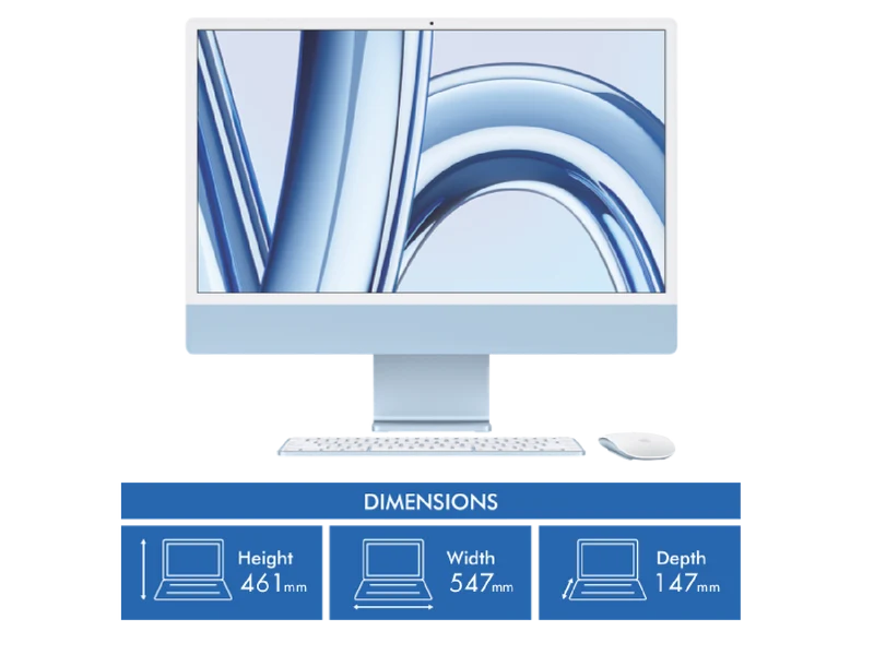 Apple iMac 24" Retina 4.5K Display with M3 chip 10-core GPU 256GB Blue