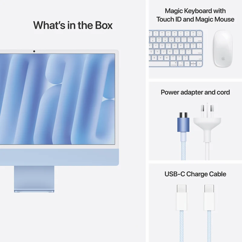 Apple iMac 24" Retina 4.5K Display with M4 chip 10-core GPU 16GB 512GB - Blue