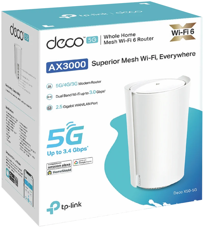 TP-LINK Deco 5G AX3000 Whole Home Mesh Wi-Fi 6 Gateway