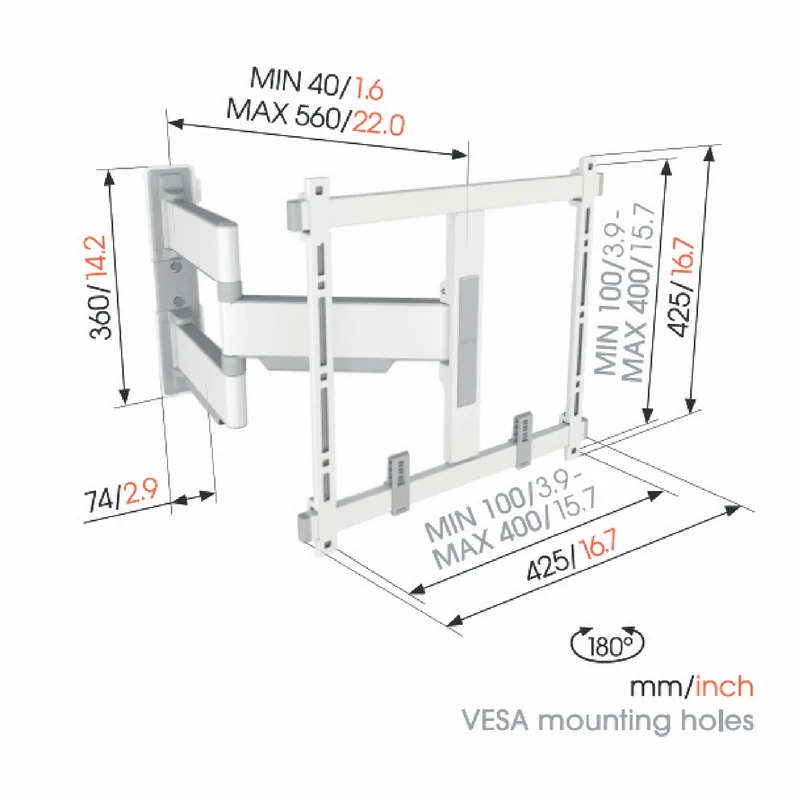 Vogels Ultra-Slim Elite Full Motion+ TV Wall Bracket - Medium (32-65")