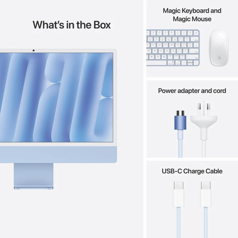 Apple iMac 24" Retina 4.5K Display with M4 chip 8-core GPU 16GB 256GB - Blue