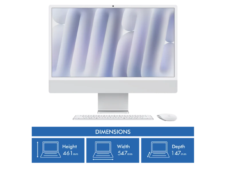Apple iMac 24" Retina 4.5K Display with M4 chip 8-core GPU 16GB 256GB - Silver