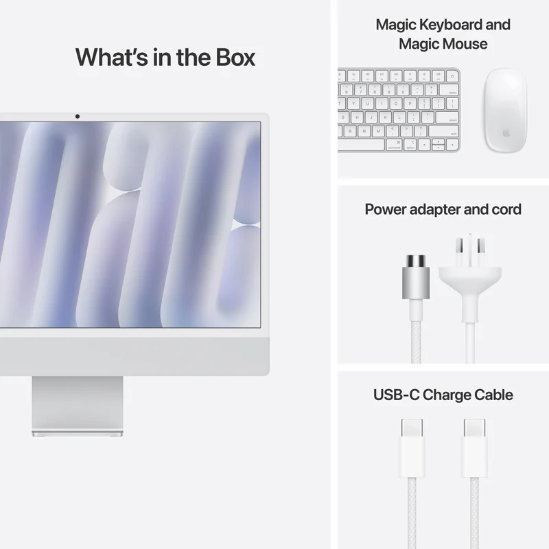 Apple iMac 24" Retina 4.5K Display with M4 chip 8-core GPU 16GB 256GB - Silver