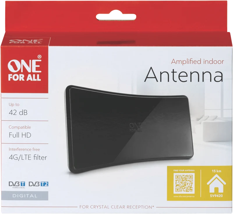 One For All HD Amplified Indoor Antenna 42dB