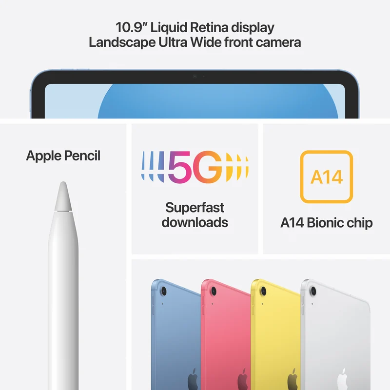 Apple iPad 10.9" (10th Gen) Wi-Fi+Cellular 256GB - Silver