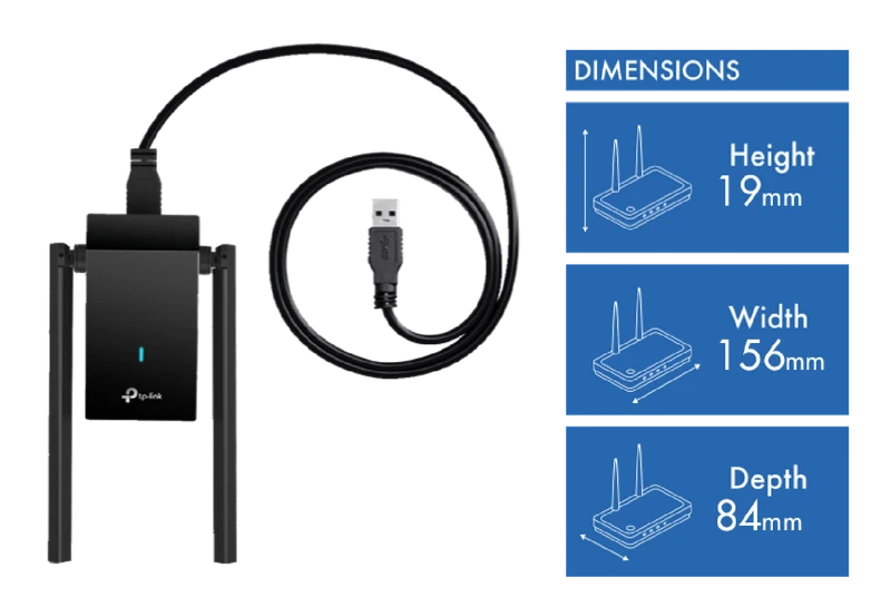 TP-LINK AX1800 Dual Antennas High Gain Wireless USB Adapter