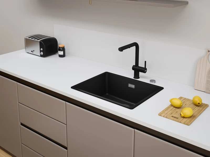 Franke Active L-Shape Pullout Tap, Matt Black