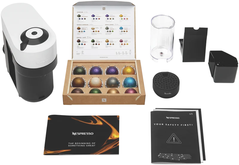 Nespresso Vertuo Pop Capsule Coffee Machine Bundle White