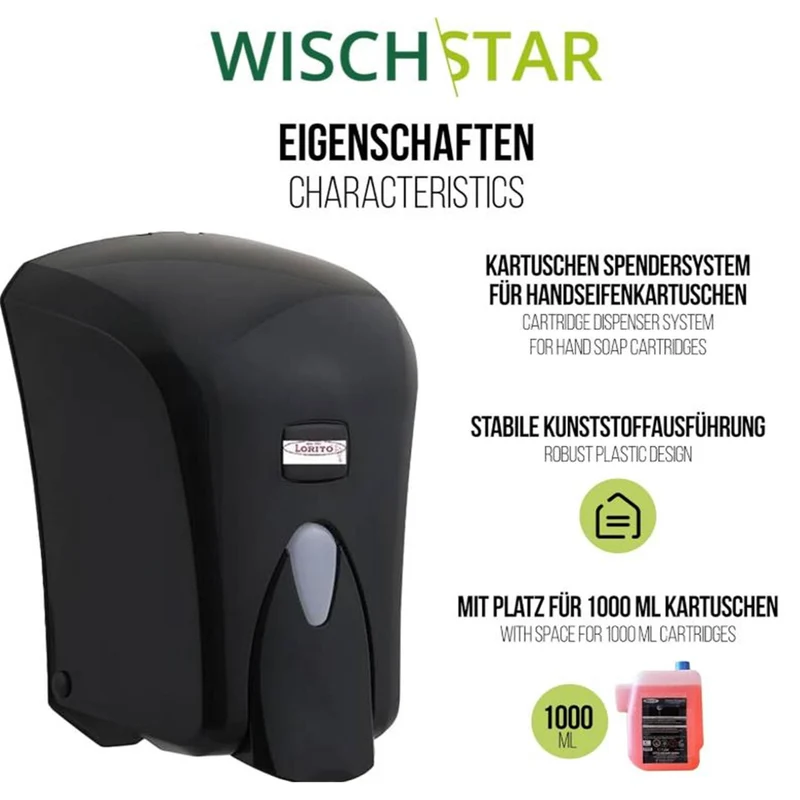 Seifenspender schwarz Kunststoff Kartuschen Spendersystem