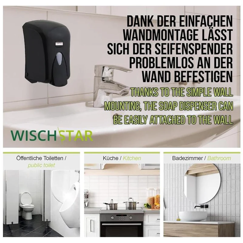 Seifenspender schwarz Kunststoff Kartuschen Spendersystem