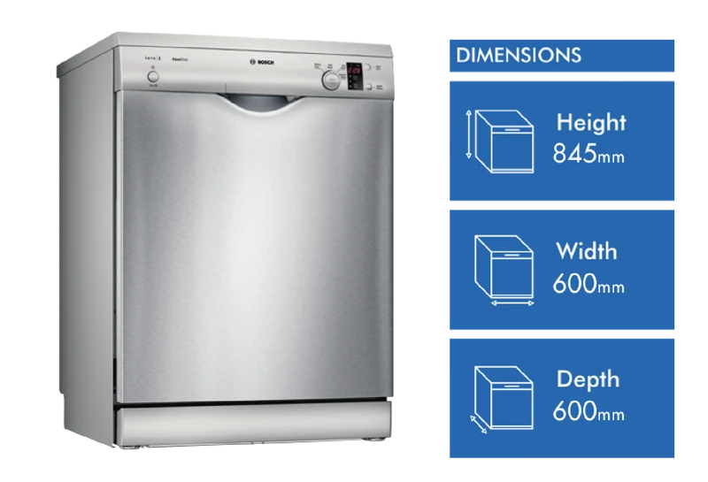 Bosch Series 2 Freestanding Dishwasher Silver Inox