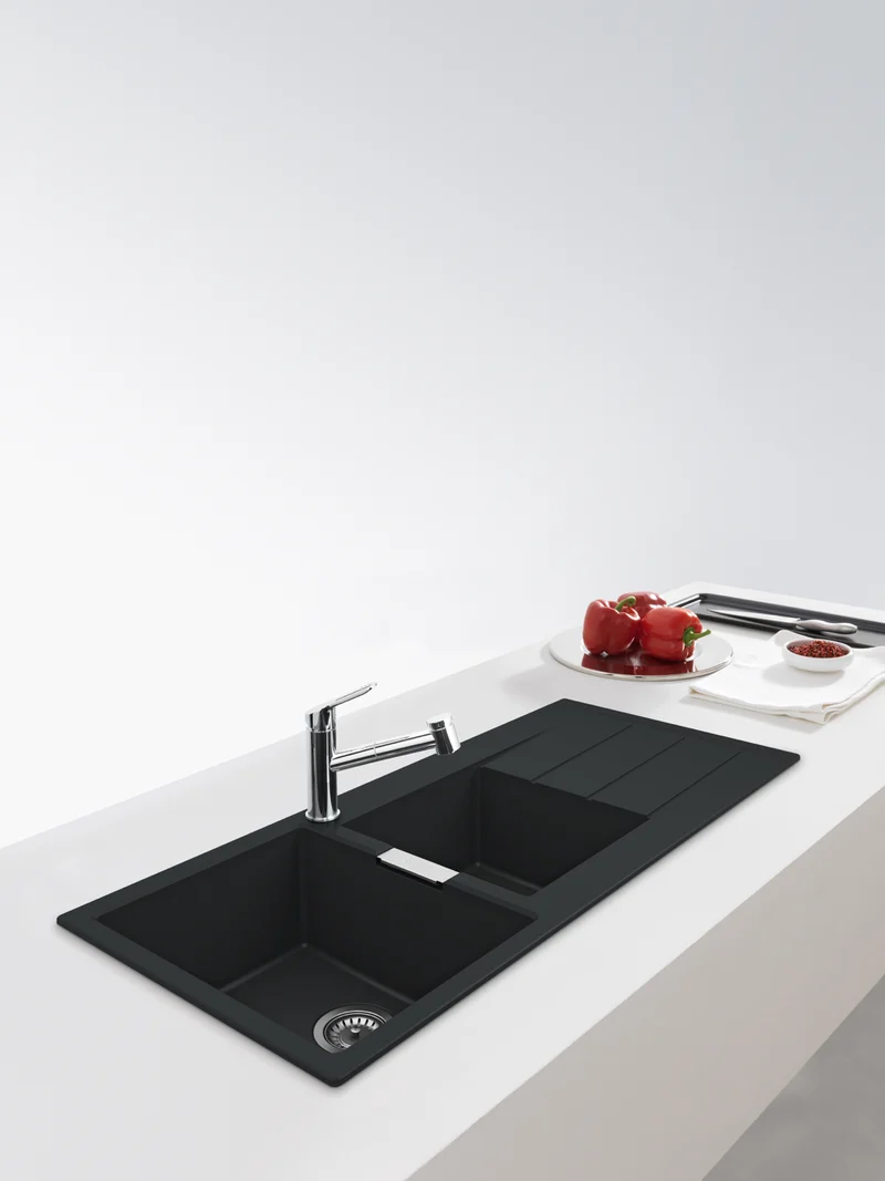 Franke Sirius 2.0 1 & 1/2 Bowl Sink, Carbon Black