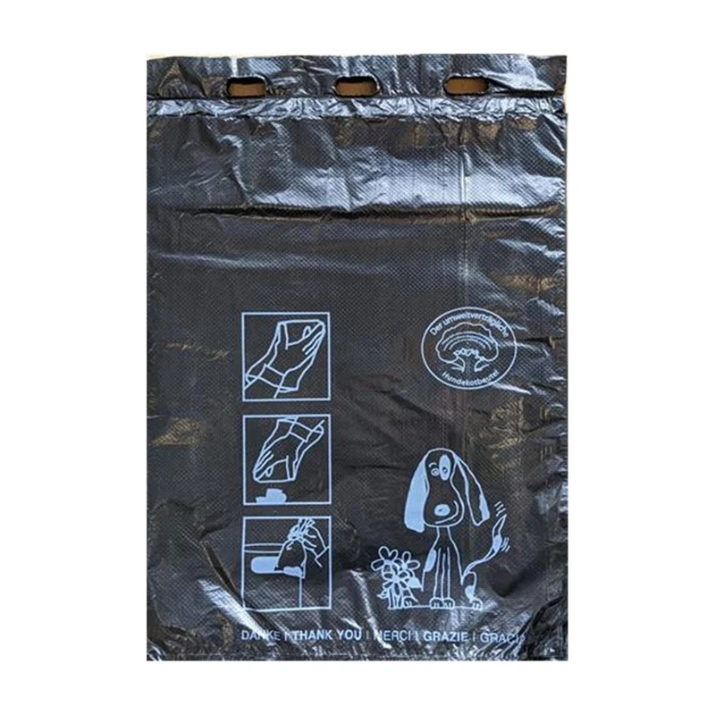 PE-HD Hundekotbeutel schwarz mit Aufdruck