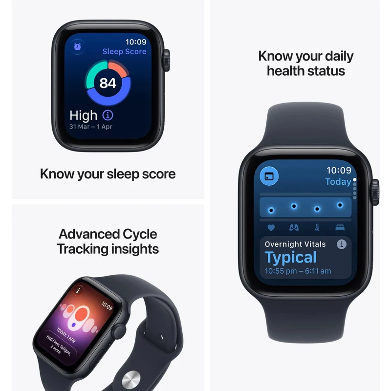 Apple Watch SE 3 GPS 44mm Midnight Aluminium Case Navy Blue Sport Band S/M