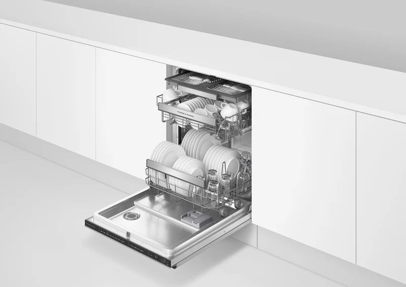 Fisher & Paykel Series 7 Contemporary Built-Under Dishwasher, Recessed Handle, Stainless Steel