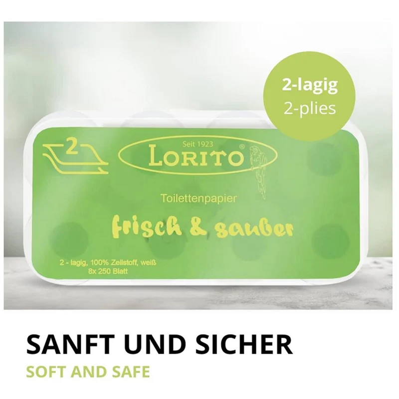 Lorito Toilettenpapier Klopapier frisch sauber recycling