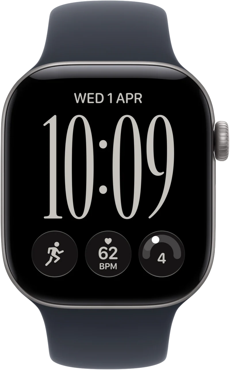Apple Watch Series 12 GPS 42mm Space Grey Aluminium Case Navy Blue Sport Band M/L