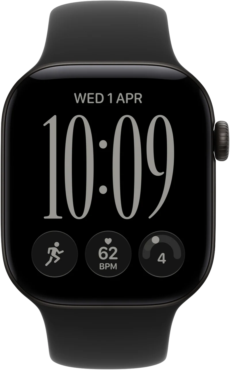 Apple Watch Series 12 GPS 42mm Black Aluminium Case Black Sport Band M/L