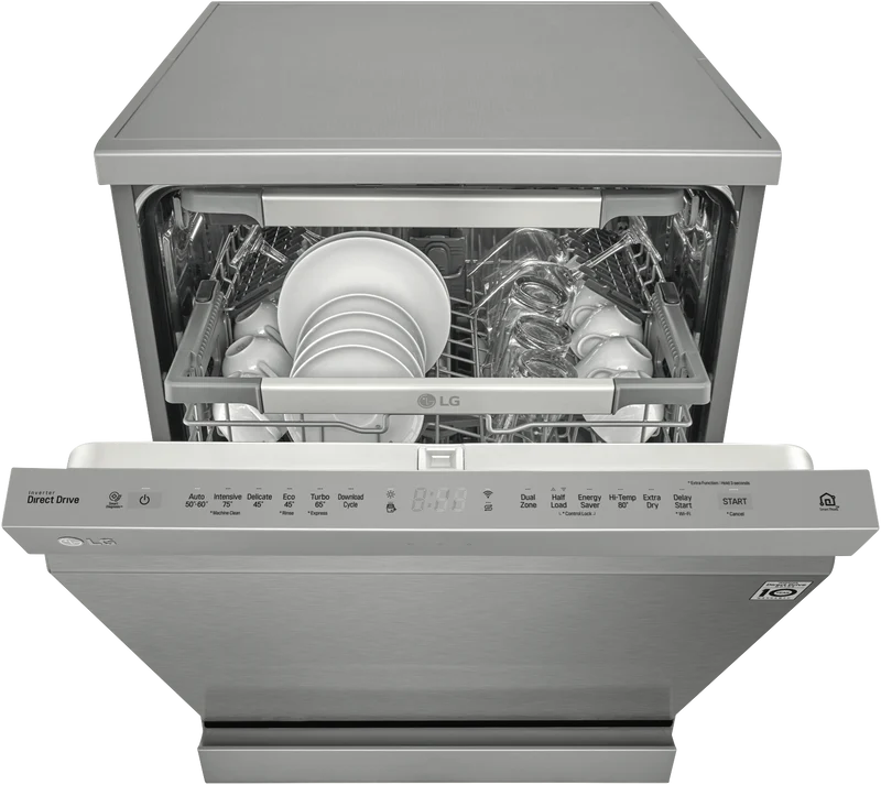 LG 60cm 15 Place QuadWash Freestanding Dishwasher, Stainless Steel