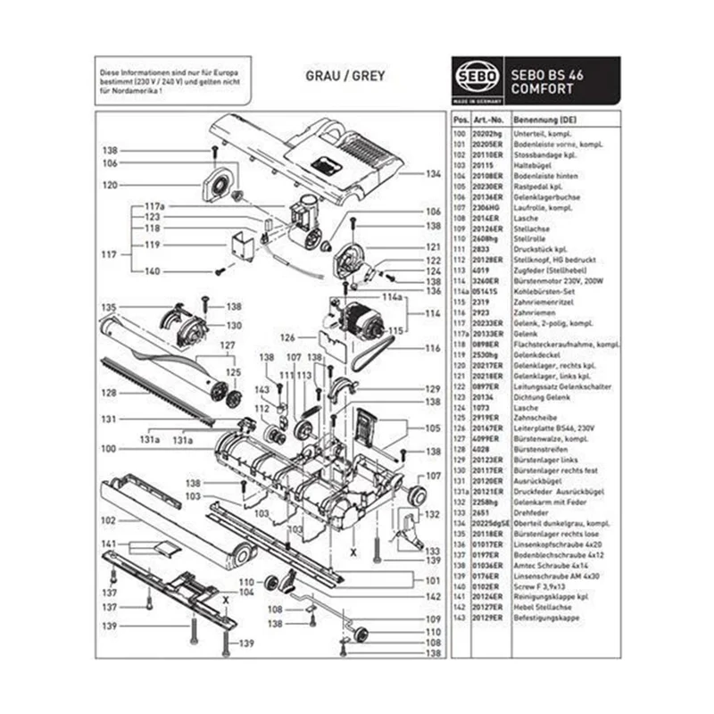 Zahnriemen für Sebo BS 46