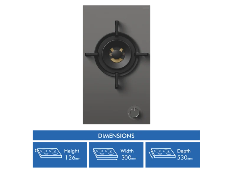 Fisher & Paykel 30cm Series 9 1 Burner Gas Cooktop, Natural Gas