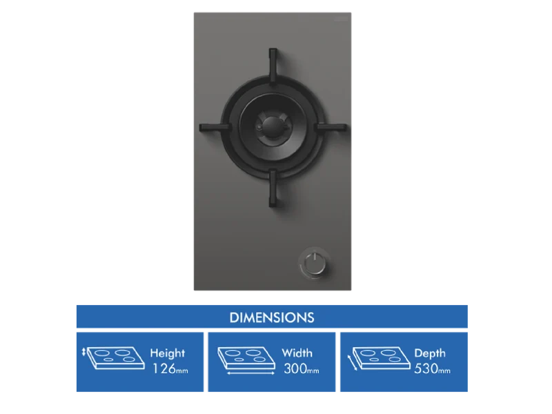 Fisher & Paykel 30cm Series 9 1 Burner Gas Cooktop, LPG