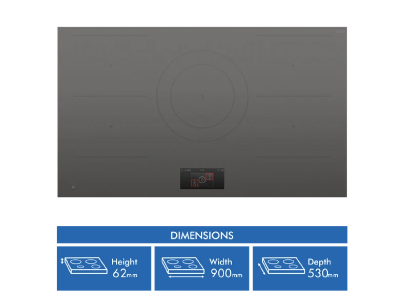 Fisher & Paykel 90cm Series 9 5 Zone Induction Cooktop, 2 SmartZones
