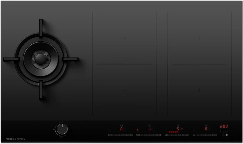 Fisher & Paykel 90cm Series 9 1 Burner + 4 Zone Hybrid Cooktop, 2 SmartZones, LPG