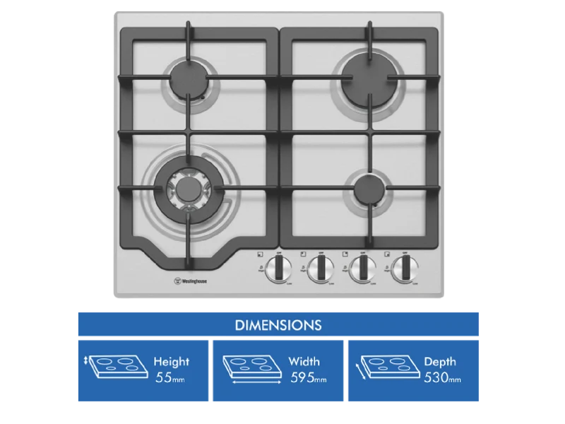 Westinghouse 60cm S/S Gas Cooktop